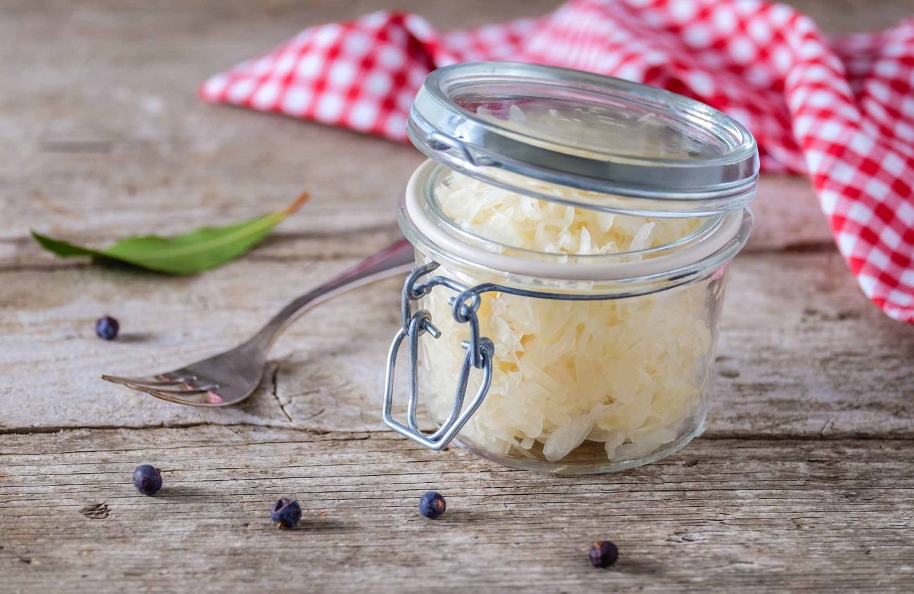 Für ein gesundes Mikrobiom, Sauerkraut im Einmachglas