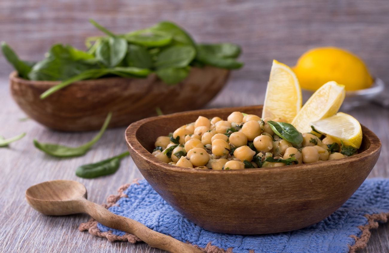 Basenfasten-Rezepte: Spinat mit Kichererbsen