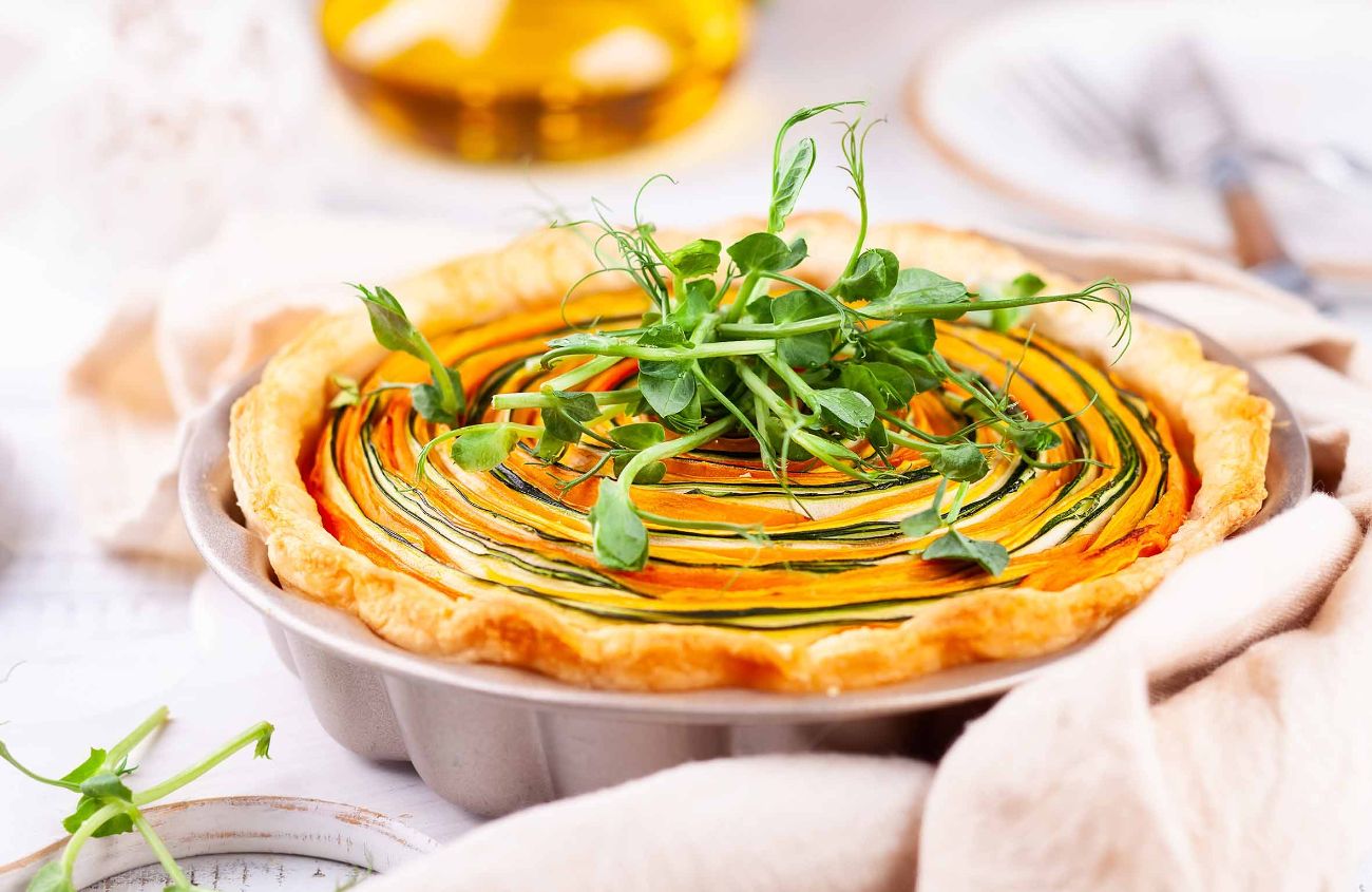 Magenschonende Rezepte, Low-FODMAP-Quiche in einer Backform
