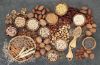 Lebensmittel mit hohem Ballaststoffgehalt für eine gesunde Ernährung mit Vollkornbrot, Vollkornnudeln, Nüssen, Samen, Hülsenfrüchten, Getreide