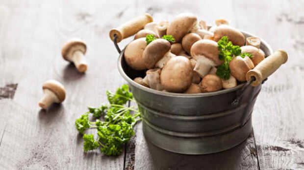 Durchfall durch Champignons, Topf voller Champignons